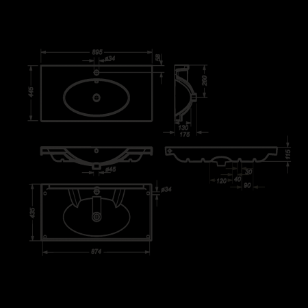 Раковина подвесная 90см Sanita Luxe Next NXT90SLWB01 белый